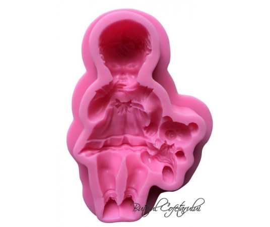 Mulaj silicon forma fetita cu jucarie