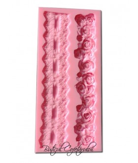 Mulaj silicon bordura tort trandafiri