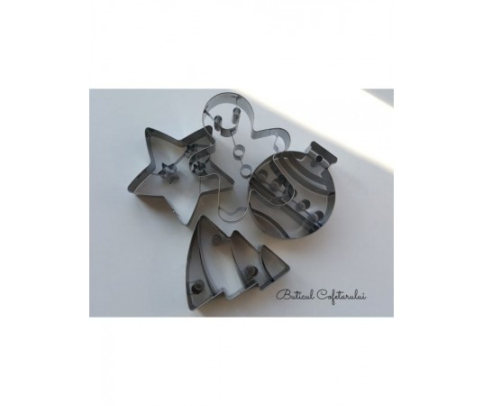Set 4 forme inox Craciun
