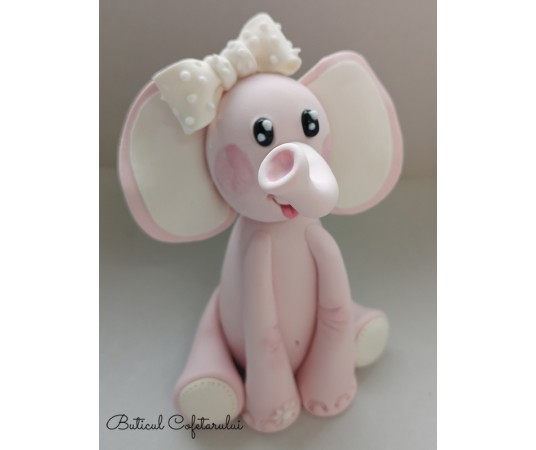 Figurina elefant roz